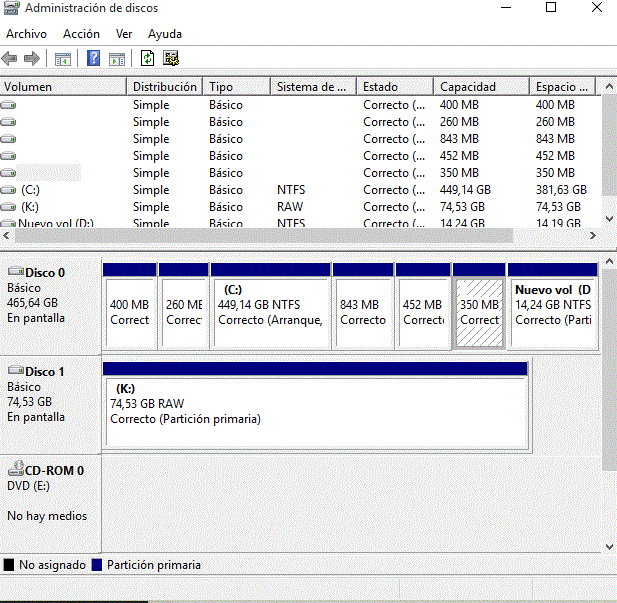 administrador de discos