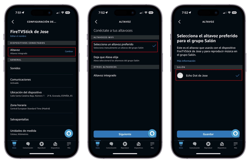 conectar altavoz a un fire tv