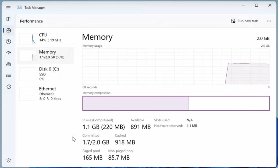 Memoria de w11 en RPI4