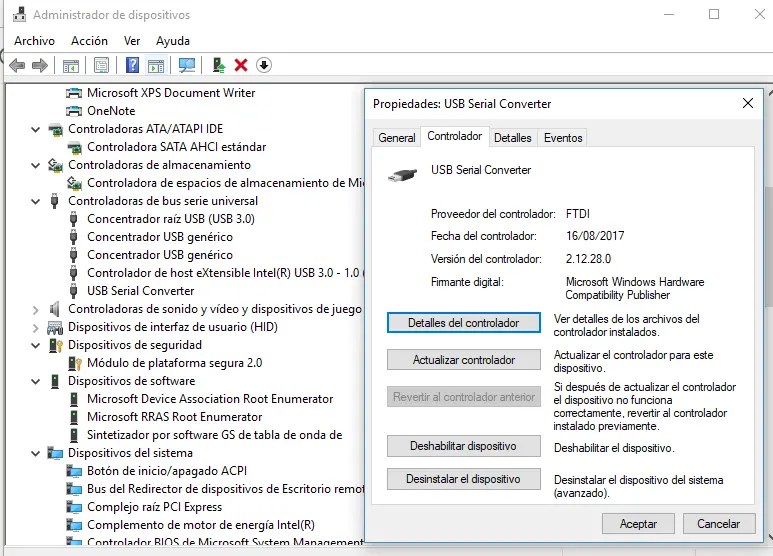 administrador dispositivos