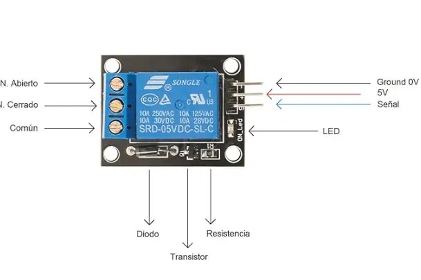 detalle placa de reles