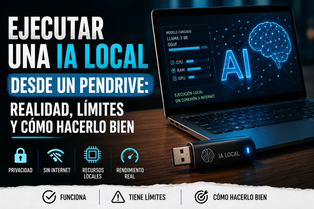ejecutar una ia local desde un lapiz usb