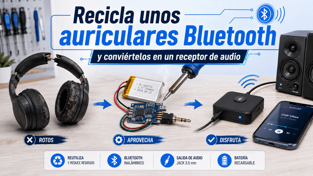 aprende a reciclar unos auriculares bluetooth