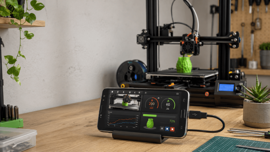 telefono coenctado a impresora 3d